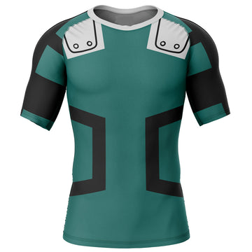 Deku BJJ Rash Guard Kids My Hero Academia Short Sleeve Compression Rashguard