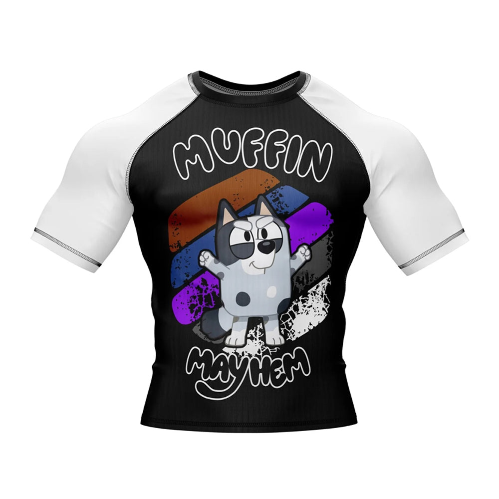 Bluey Rashguard 'Belts' Short Sleeve Compression Kids