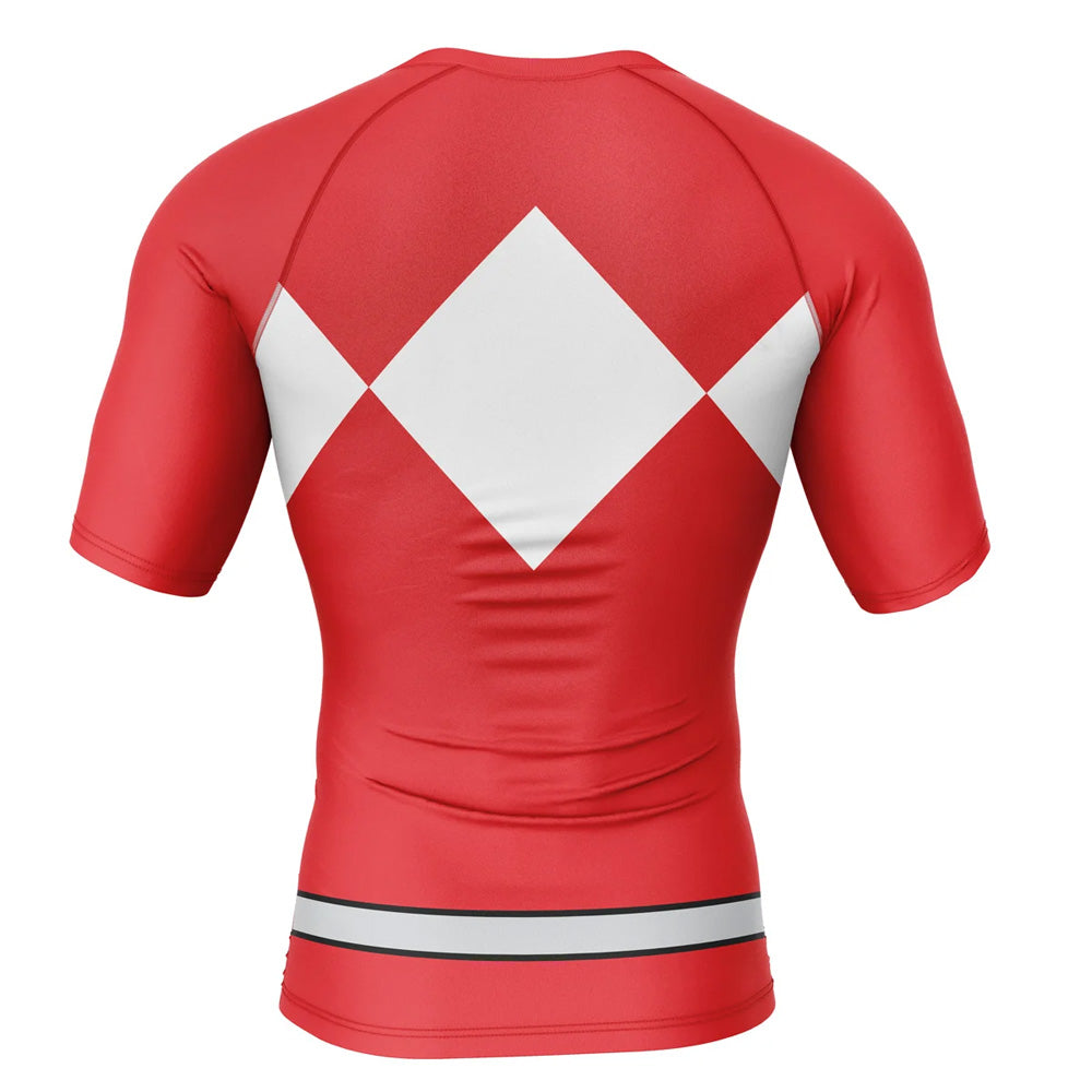 Power Rangers Kids Red Ranger Short Sleeve Compression Rashguard