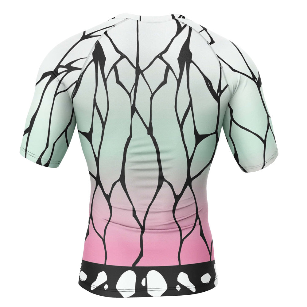 Demon Slayer Shinobu Print Short Sleeve Compression Rashguard