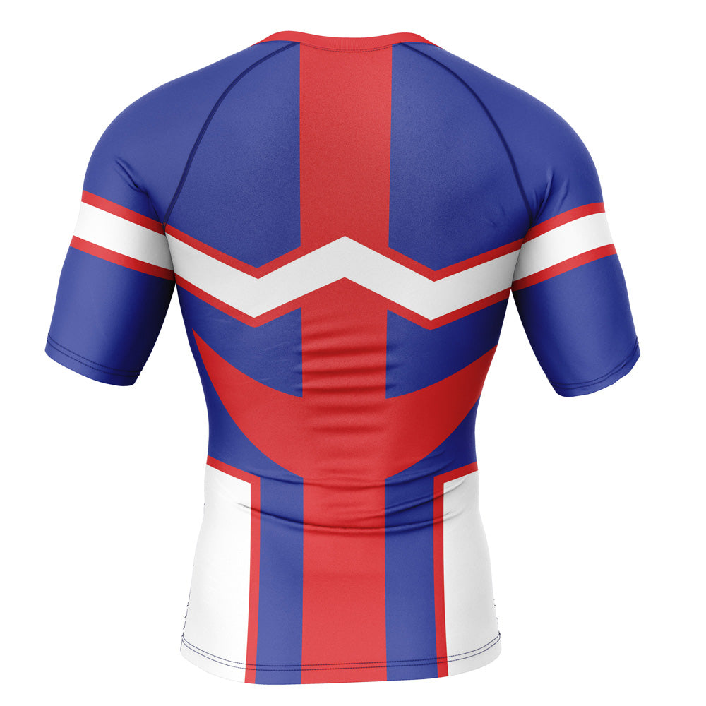 All Might Kids My Hero Academia Short Sleeve Compression Rashguard