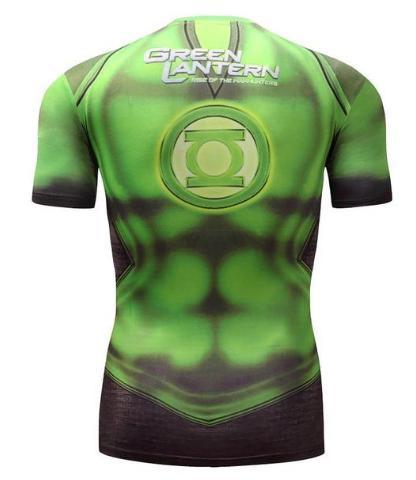 Green Lantern 'Classic' Compression Short Sleeve Rash Guard-RashGuardStore