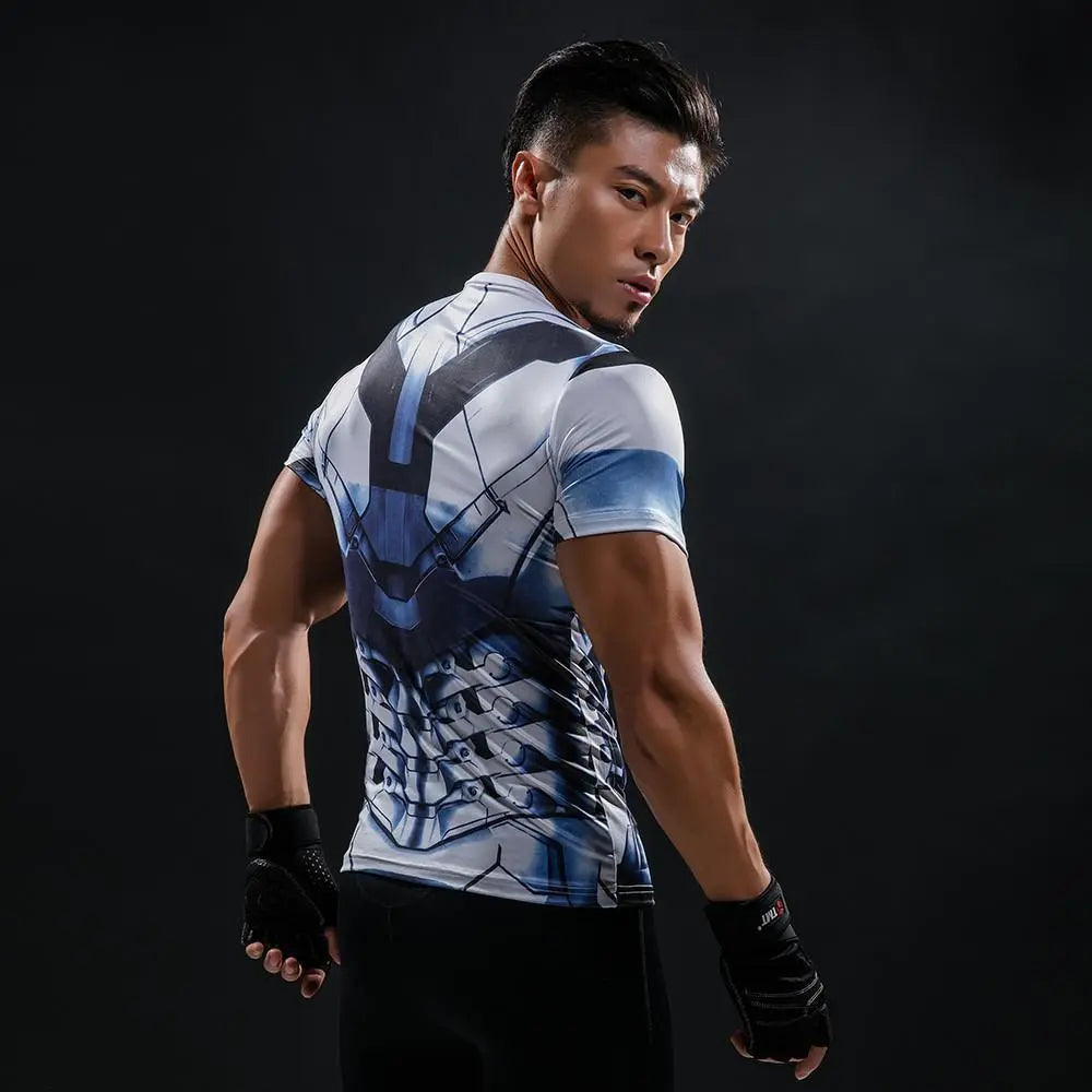 Iron Man "Mark Ii" Short Sleeve Compression Rash Guard-RashGuardStore