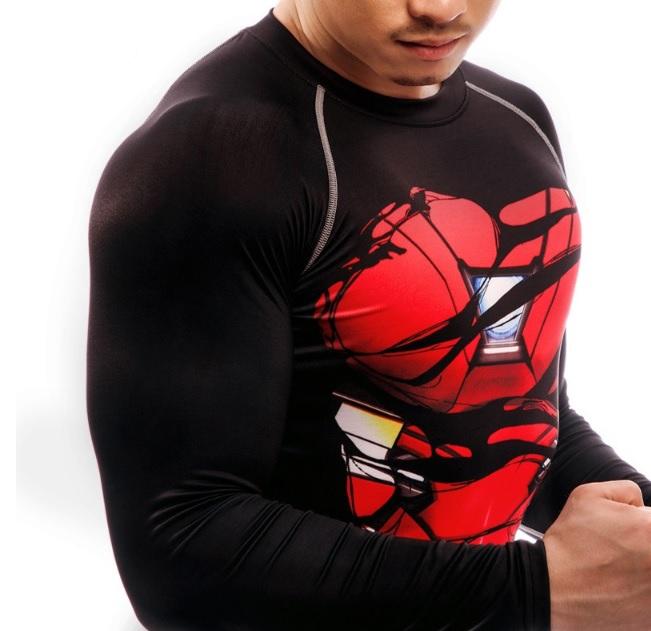 Iron Man "Mark XXXIII Hero Revealed" Black Long Sleeve Compression Rash Guard-RashGuardStore