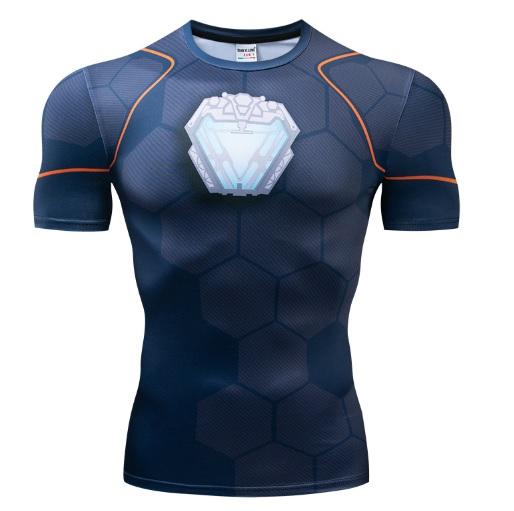 Iron Man 'Tony Stark' Infinity War Short Sleeve Undersuit Dri-Fit Rash Guard-RashGuardStore