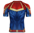 Men's Captain Marvel Carol Danvers Compression Short Sleeve Rashguard-RashGuardStore