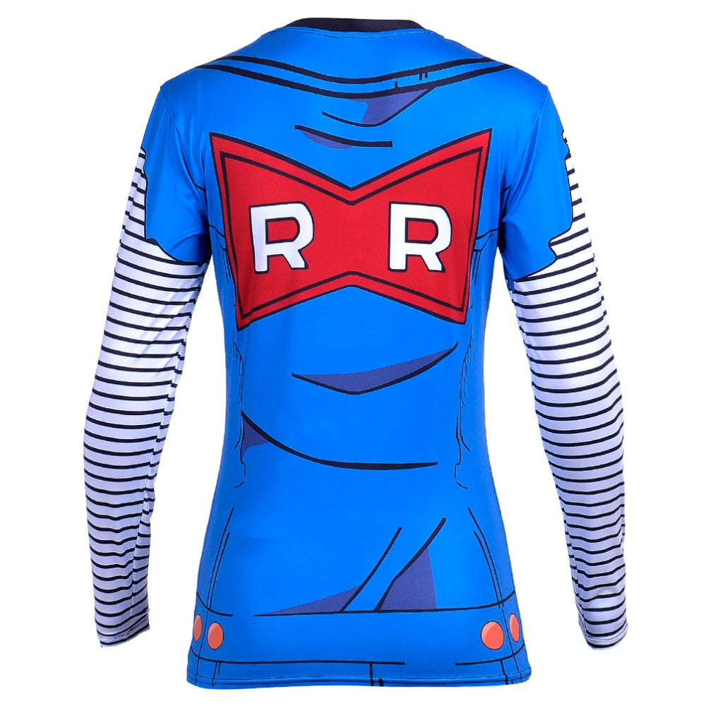 Dragon Ball Z Women's Compression Rashguard Long Sleeve Lapis Lazuli Android 18