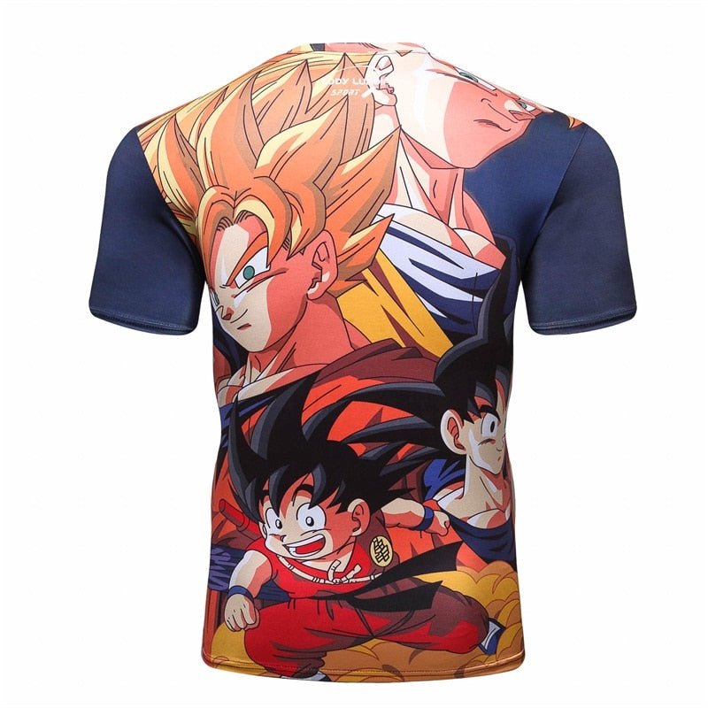 Dragon Ball Z BJJ Rash Guard Compression Forms Elite Short Sleeve Rashguard
