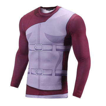 Naruto BJJ Rash Guard Gaara Compression Elite Long Sleeve Rashguard
