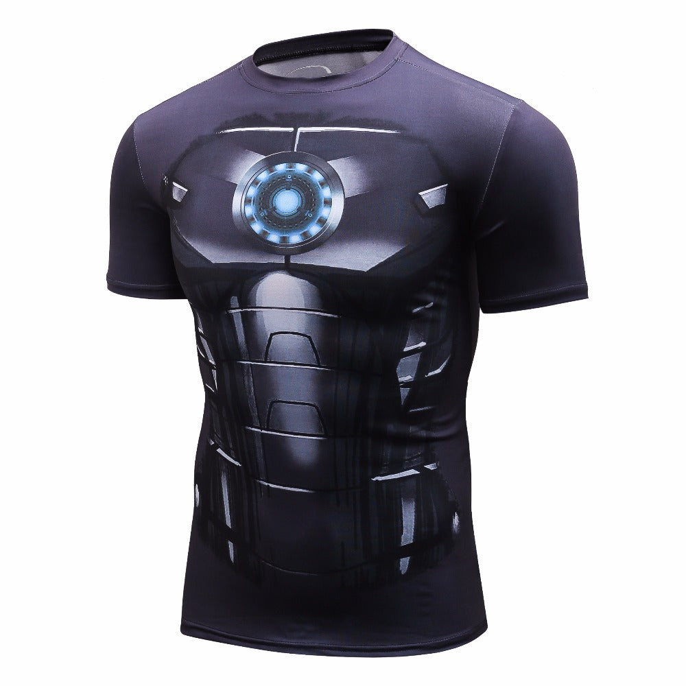Elite Short Sleeve Rashguard Iron ManCompression Iron Man3 Mark XVIII