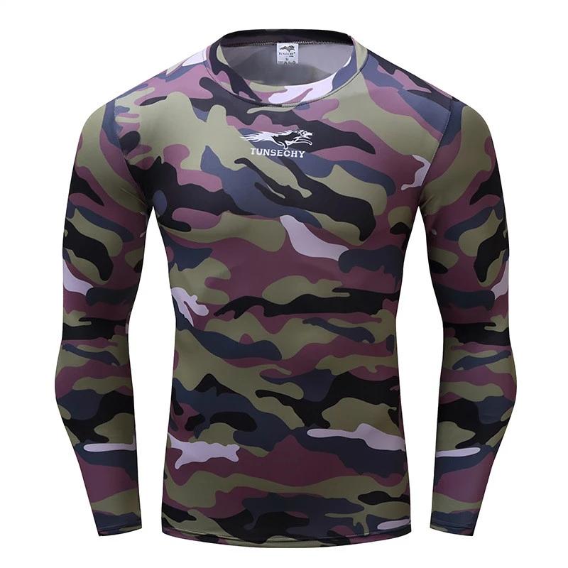 Camouflage Jungle Camo Long Sleeve Rashguard Compression