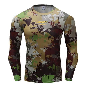Camouflage Compression Swamp Camo Long Sleeve Rashguard Camouflage Compression Swamp Camo Long Sleeve Rashguard