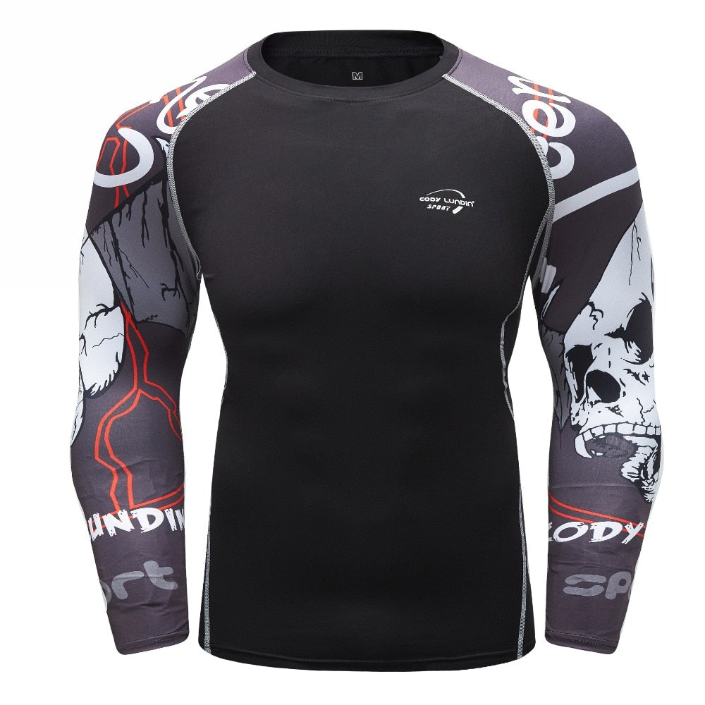 Ghost Rider Skull Compression Elite Long Sleeve Rashguard