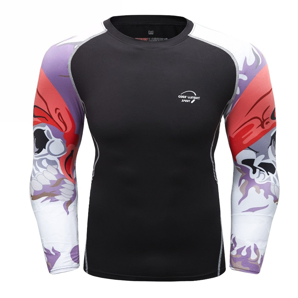 Hoist the Colors Skull Compression Elite Long Sleeve Rashguard