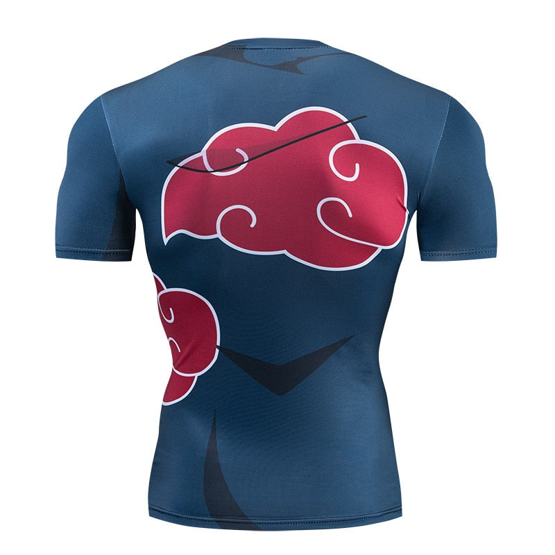 'Akatsuki' Naruto Short Sleeve Compression Rash Guard