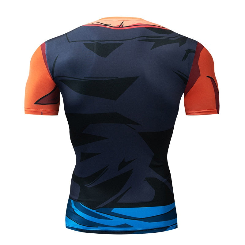 Dragon Ball Z Rash Guard BJJ SDBH Vegito Short Sleeve Compression Rashguard