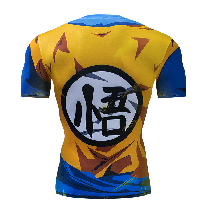Super Saiyan Goku BJJ Rash Guard Dragon Ball Z Short Sleeve Compression Rashguard