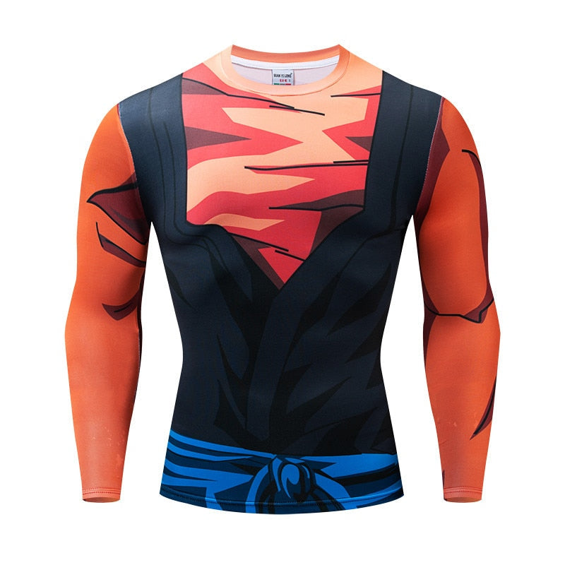 Vegito Dragon Ball Z BJJ Rash Guard SDBH Long Sleeve Compression Rashguard