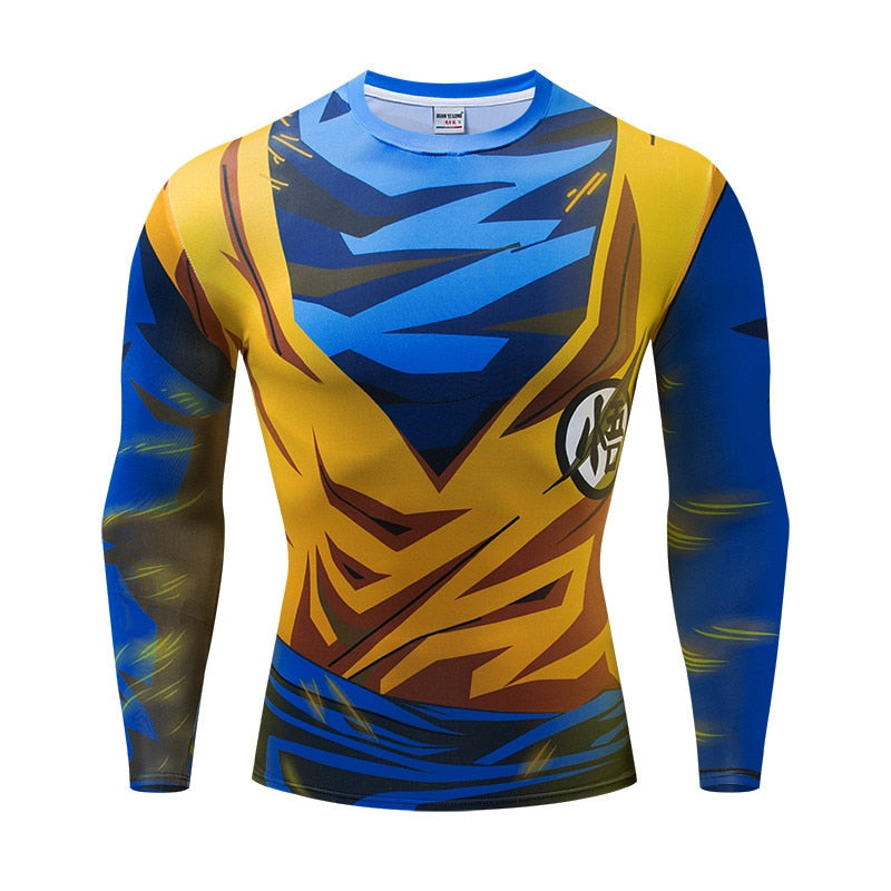 BJJ Rash Guard Rashguard Super Saiyan Goku Dragon Ball Z Long Sleeve Compression
