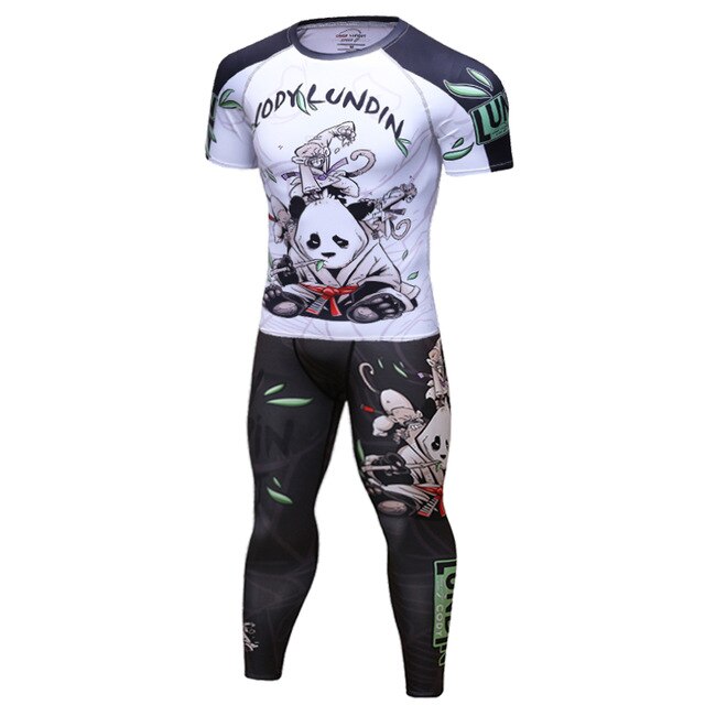 Rolling With a White Belt Panda Compression Elite Short Sleeve Set