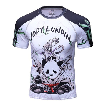 Rolling with a White Belt Panda Compression Elite Short Sleeve Rashguard