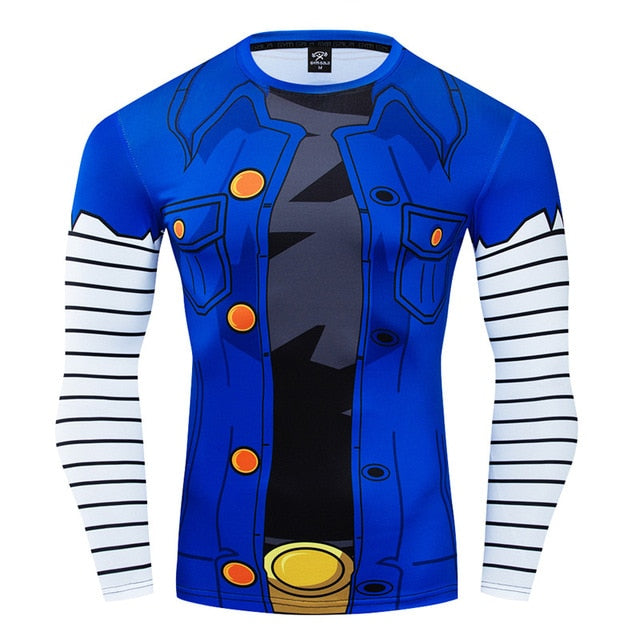 Dragon Ball Z BJJ Rash Guard Compression Lapis Lazuli Android 18 Long Sleeve Rashguard