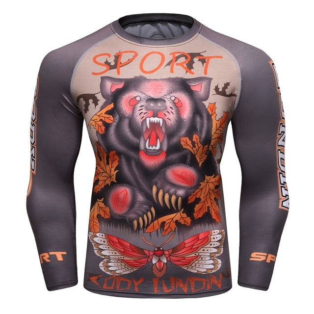 Bear Compression In My Woods Elite Long Sleeve Rashguard Bear Compression In My Woods Elite Long Sleeve Rashguard