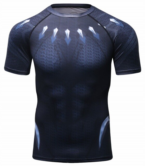 Black Panther Infinity War Elite Compression Short Sleeve Rashguard