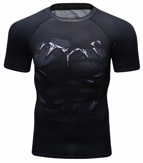 Black Panther Black Panther Compression Hero Revealed Elite Short Sleeve Rashguard