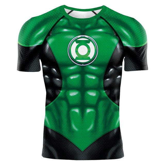 Green Lantern Compression Short Sleeve Rashguard War of the Lanterns
