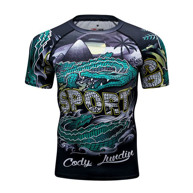 Crocodile Compression Step Into The Waters Elite Short Sleeve Rashguard
