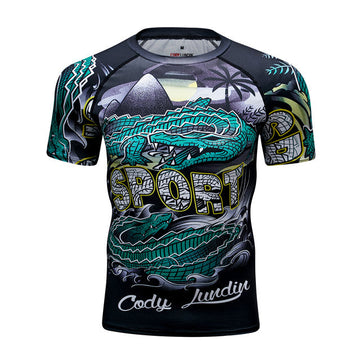 Crocodile Compression Step Into The Waters Elite Short Sleeve Rashguard