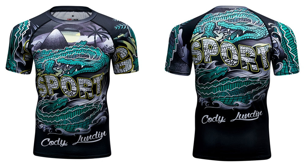 Crocodile Compression Step Into The Waters Elite Short Sleeve Rashguard