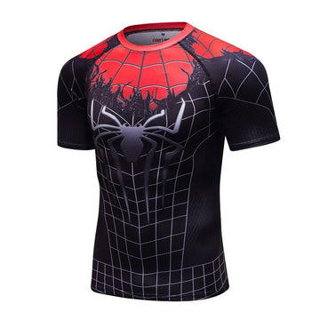 Spider Man Venom Symbiote Elite Short Sleeve Compression Rashguard Compression