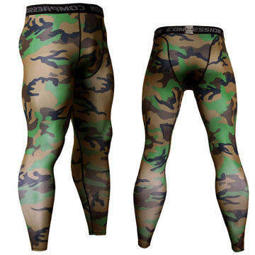 Camouflage Men's Compression Leggings Spats