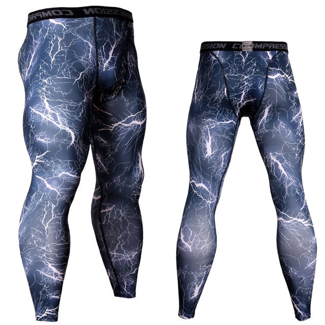 Lightning Camouflage Men's Compression Leggings Spats