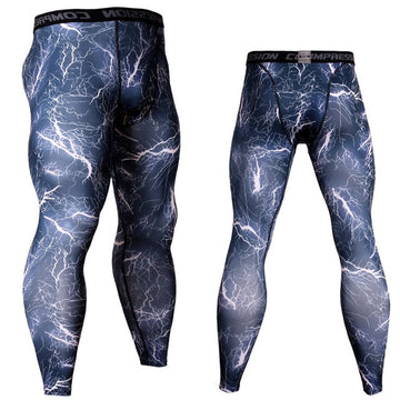 Lightning Camouflage Men's Compression Leggings Spats