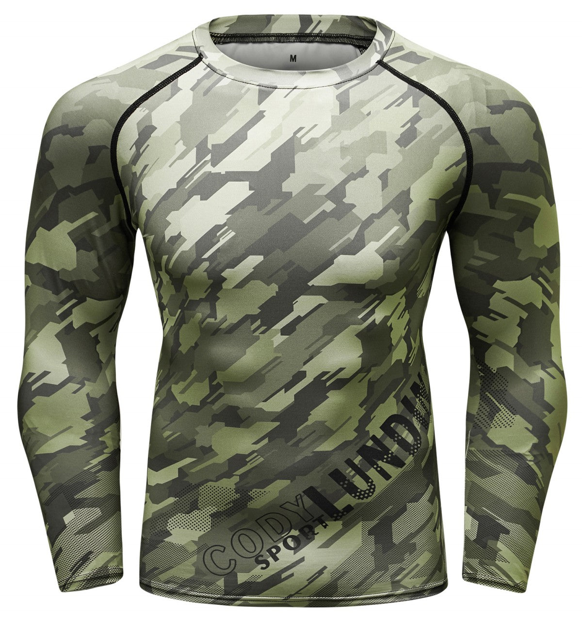 Digital Green Camouflage Elite Compression Long Sleeve Rashguard