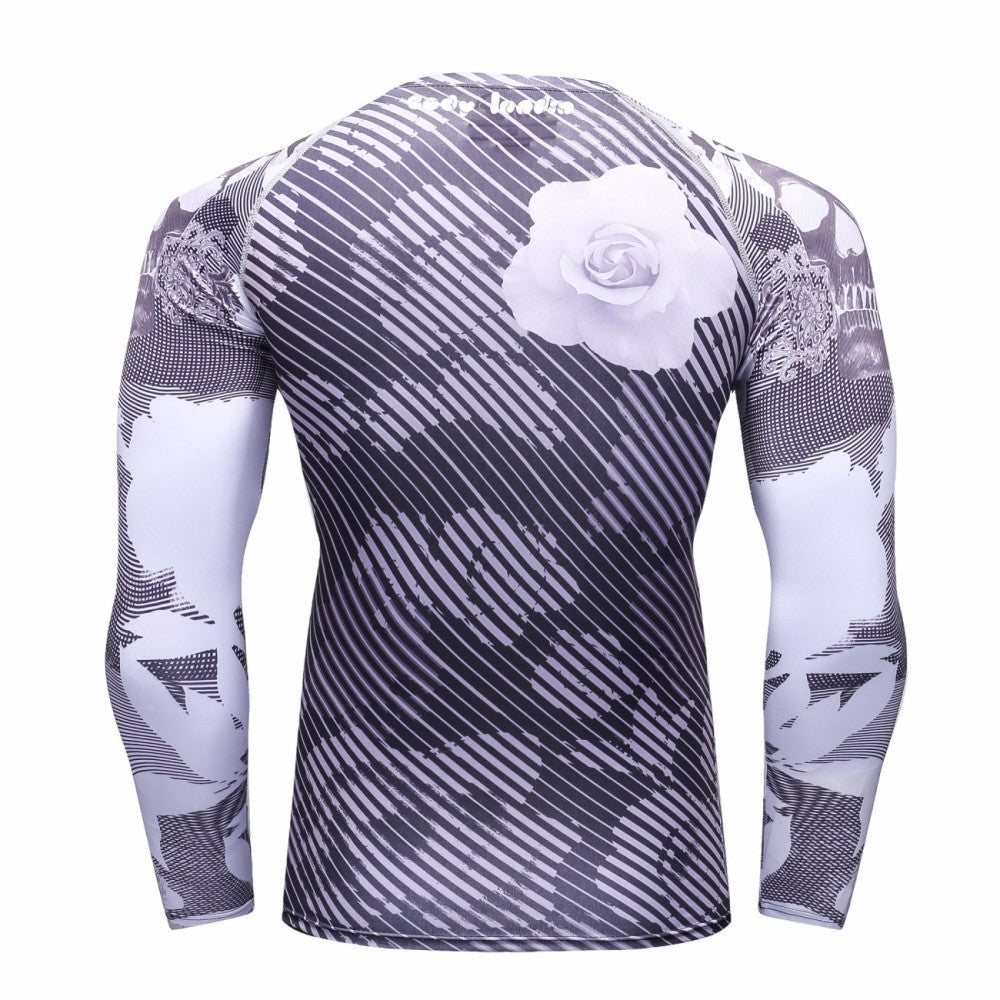 Greyscale Camouflage Elite Compression Long Sleeve Rashguard