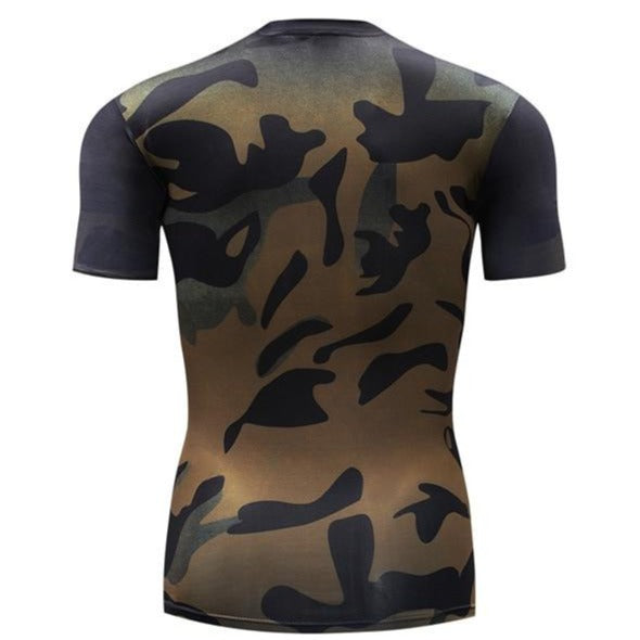 Liquid Gold Camouflage Compression Short Sleeve Rashguard Camouflage Compression Short Sleeve Rashguard Liquid Gold