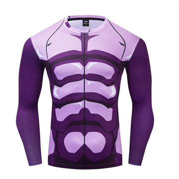 Dragon Ball Z BJJ Rash Guard Hit Compression Premium Long Sleeve Rashguard