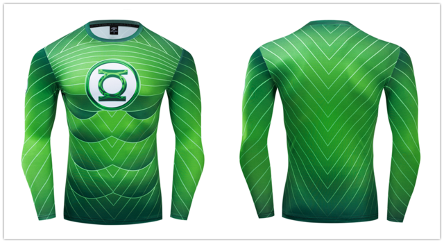 Green Lantern Compression Long Sleeve Rashguard Premium Comic