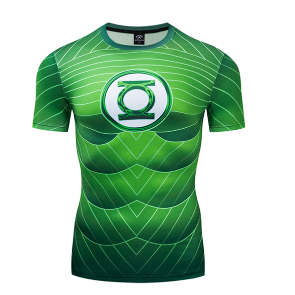 Green Lantern Compression Comic Premium Short Sleeve Rashguard Green Lantern Compression Comic