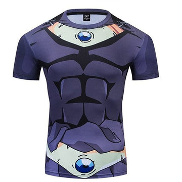 Dragon Ball Z BJJ Rash Guard Compression Onyx Broly Premium Short Sleeve Rashguard