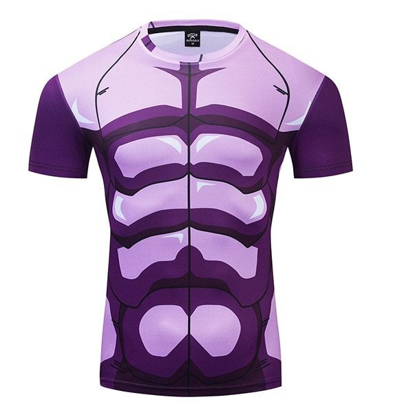 BJJ Rash Guard Dragon Ball Z Compression Hit Premium Short Sleeve Rashguard Rash Guard