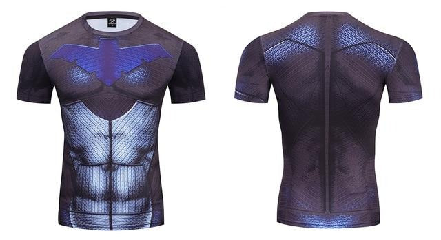 Nightwing Compression 2.0 Premium Short Sleeve Rashguard Young Justice