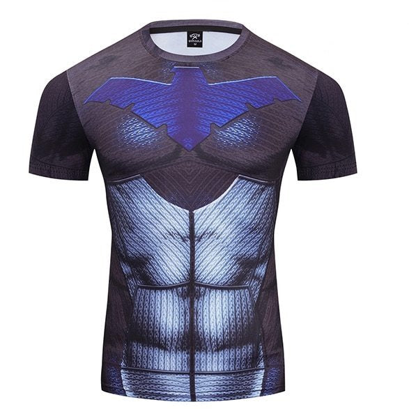 Nightwing Compression 2.0 Premium Short Sleeve Rashguard Young Justice