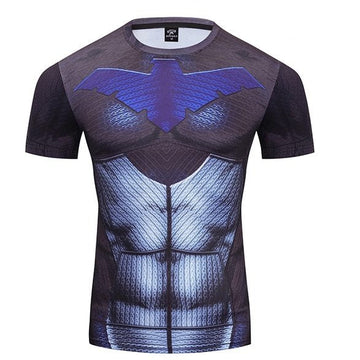 Nightwing Compression 2.0 Premium Short Sleeve Rashguard Young Justice