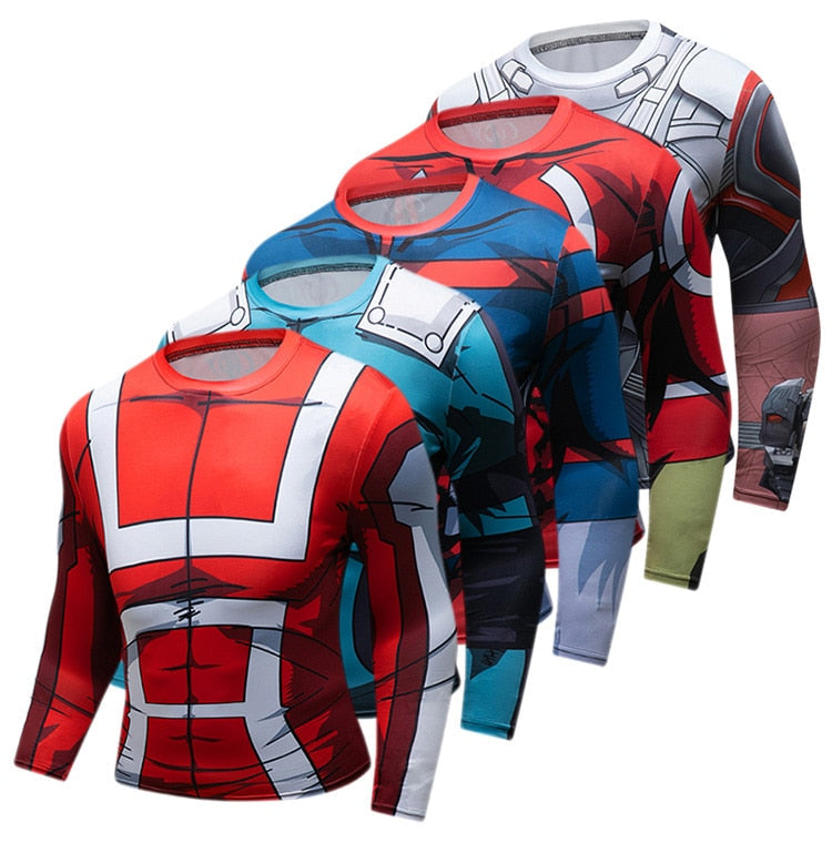 My Hero Academia BJJ Rash Guard UA Uniform Red Elite Long Sleeve Rashguard