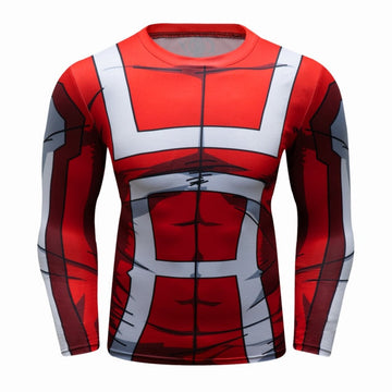My Hero Academia BJJ Rash Guard UA Uniform Red Elite Long Sleeve Rashguard